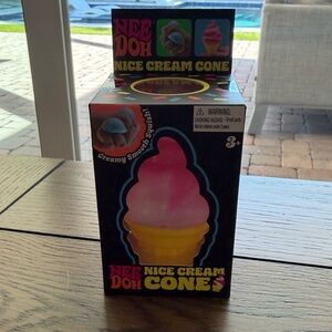 Nee Doh Nice Cream Cone Squishy Toy - Pink and Yellow